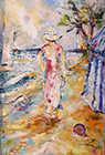 Jeune femme sur la plage